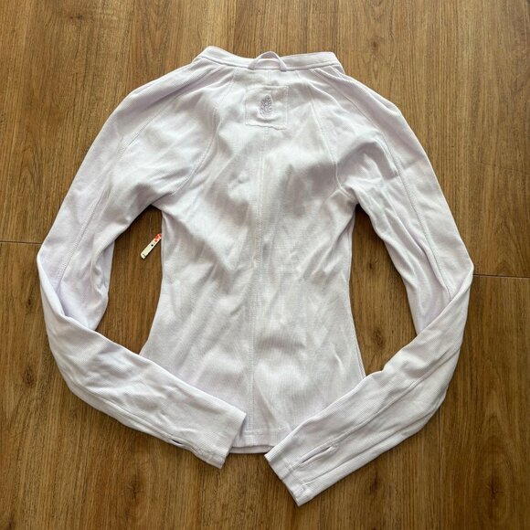 Free People Movement Long Sleeve Front Button Henley Pink Purple NWT Size S - Picture 3 of 10